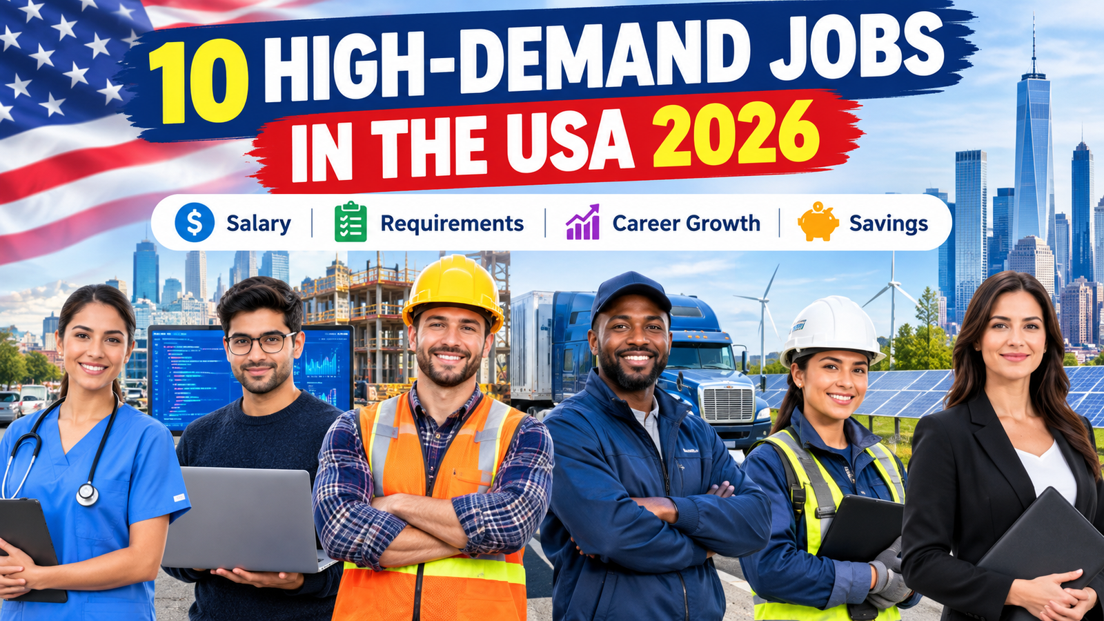 10 High-Demand Jobs in the USA in 2026: Salary, Requirements, Career Growth & How to Increase Your Savings